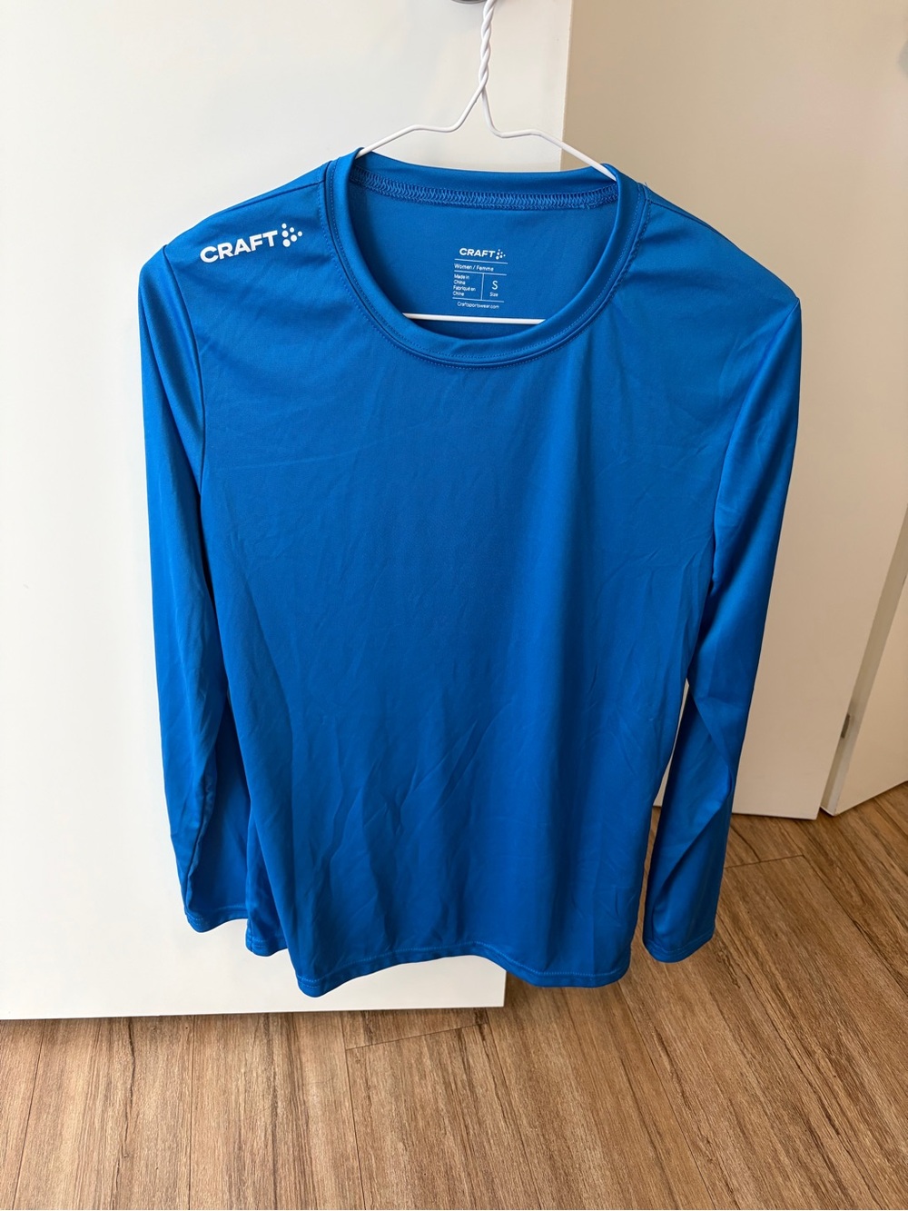 Craft Long Sleeve Athletic Tee in Bright Blue with White Logo